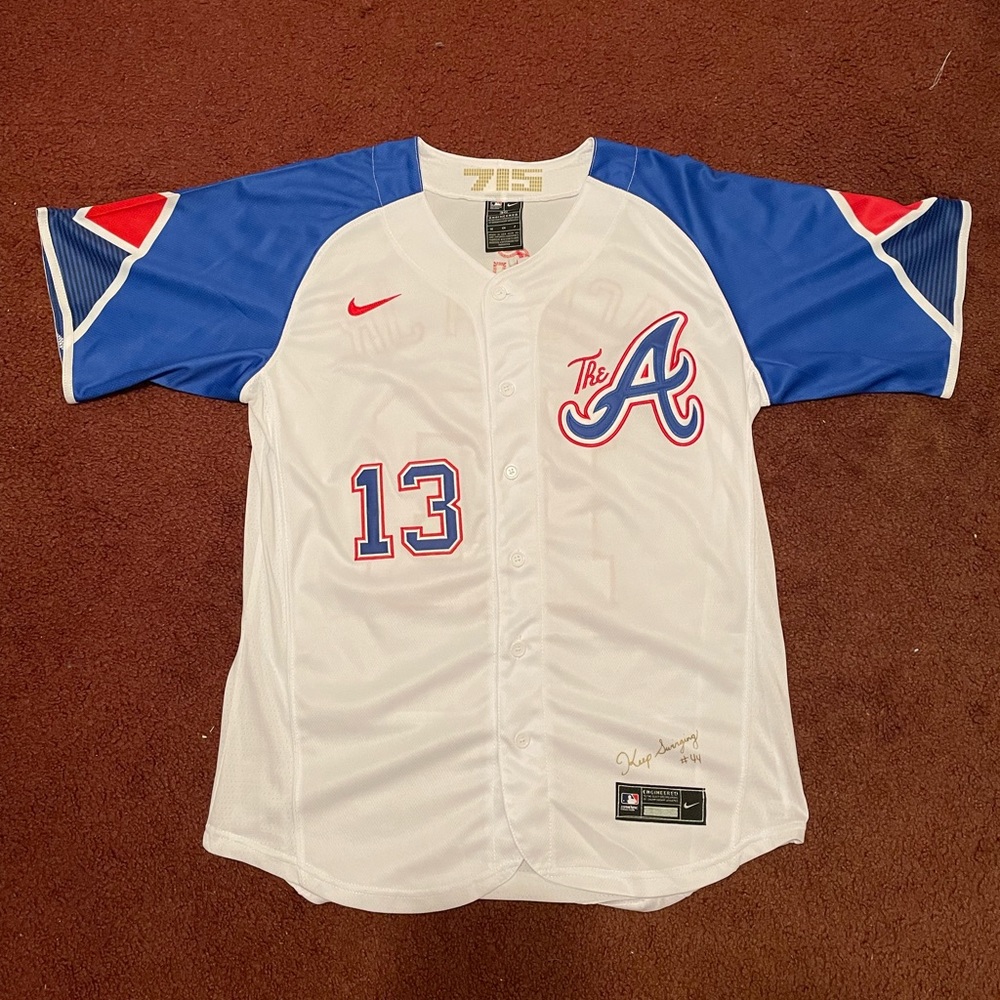 Ronald Acuña Jr Atlanta Braves (Alternate) Flex Base Jersey (13)
